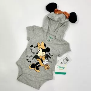 Disney Baby Minnie Mouse Halloween Body Kapuze mit Ohren Einteiler Newborn NEU - Bild 1 von 4