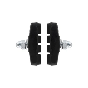 PATTINI FRENO BICI DA CORSA COPPIA PASTIGLIE 50 MM BICICLETTA FRENI V-Brake NERE - Foto 1 di 4