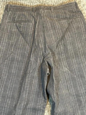 Pantalones de vestir Louis Raphael 34x32 estampados a cuadros pana calce moderno gris Foto 1 de 4