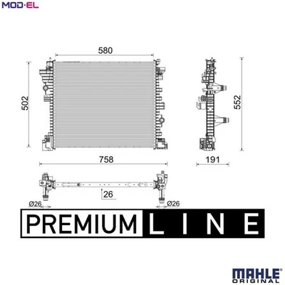 RADIATOR ENGINE COOLING CR 2598 000P FOR ALFA ROMEO 552 73 835/EC2 2.0L 4cyl - Image 1 of 4