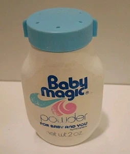 Vintage Baby Magic Baby Powder by Mennen 2 Oz Bottle 3/4 Talc Left Discontinued - Picture 1 of 8
