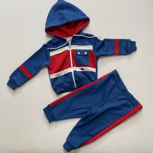 Vintage Izod Lacoste Baby Tracksuit 24 Months Hoodie Pants Set 2T Toddler Outfit - Picture 1 of 12