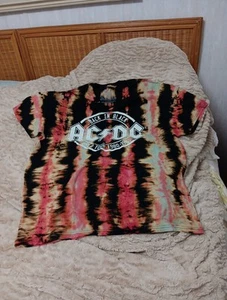 AC/DC Back In Black World Tour 1980-1981 T Shirt Very RARE Color XL - Picture 1 of 4