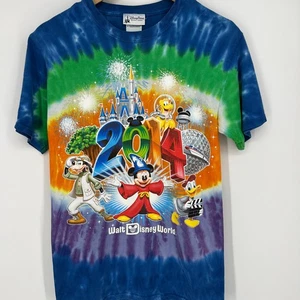 Disney Parks 2014 Tie Dye Graphic Mickey Walt Disney World T Shirt Size Small - Picture 1 of 6