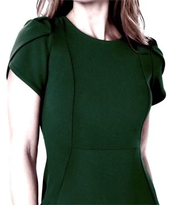 CALVIN KLEIN SHEATH DRESS UNIQUE TULIP SLEEVE, MALACHITE , SIZE 14 NWT - Image 1 of 4