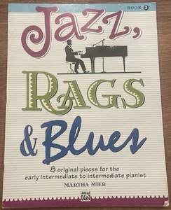 Libro de música de piano intermedio vintage JAZZ, RAGS & BLUES de Mier, libro 2 - Imagen 1 de 3