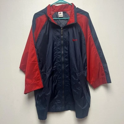 Nike Chaqueta Cortavientos Vintage Años 90 Azul Marino y Rojo Talla M/L Foto 1 de 3