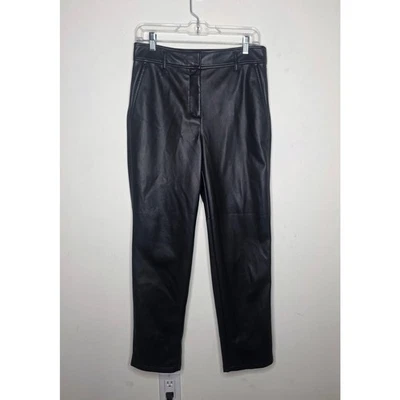 Pantalones de vestir Ann Taylor Loft negros de imitación de cuero - 4 - sirena de oficina de carrera Foto 1 de 4