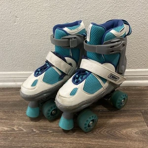 DBX Express Quad Skates - Aqua Blue Girls Medium 1-4 Adjustable Sizing - Picture 1 of 13