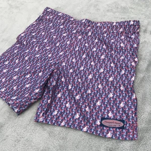 Vineyard Vines Boys M 12-14 Swim Trunks Geometric Lined Board Shorts Beach - Picture 1 of 11