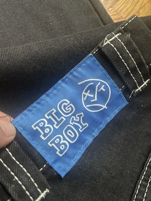 RARO Big Boy Jeans Polar Skate Co. Jeans Skatista Preto Baggy Tamanho Extra Grande - Imagem 1 de 4