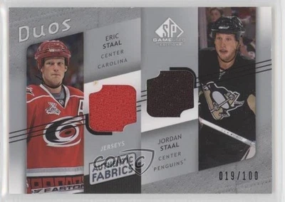 2008 SP Game Used Edition Authentic Fabrics Duos /100 Eric Staal Jordan #AF2-EJ - Image 1 of 2