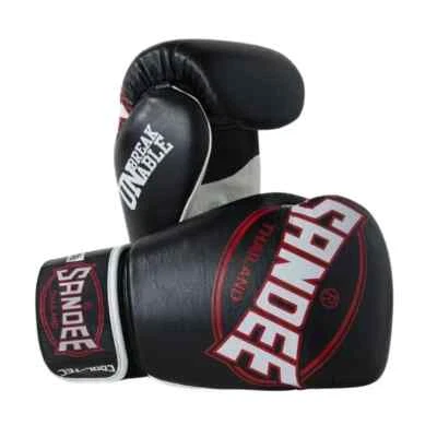 Sandee Cool-Tec Black/Red Leather Boxing Gloves Boxing Gloves - Image 1 of 2