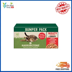 Wet Pouch Grain Free Hypoallergenic Adult Cat Food Meaty in Gravy Pack 40x85g UK - Picture 1 of 6