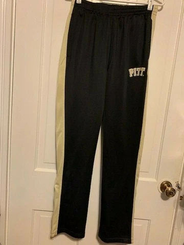 UNIVERSITY OF PITTSBURGH SIZE SMALL POLYESTER WARM UP PANTS Cover