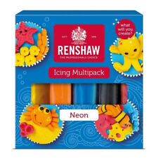 Renshaw Neons Ready To Roll Icing Multipack Colour Fondant Sugarpaste 5 x 100g