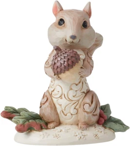Jim Shore Heartwood Creek Four Seasons White Woodland Chipmunk Holding Acorn Fi - Picture 1 of 12