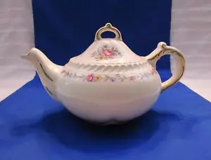 Teiera vintage Harker Pottery Royal Gadroon modello bouquet teiera made in USA - Foto 1 di 10