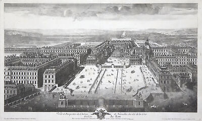 Paris Versailles Gesamtansicht Original Kupferstich Menant 1716 • 450€