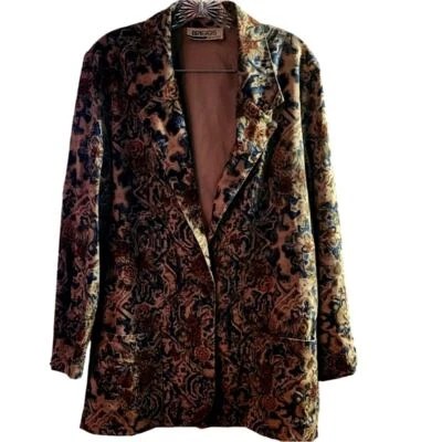 Blazer chaqueta Briggs para mujer floral con bolsillos delanteros 2 bolsillos talla 8 Foto 1 de 4