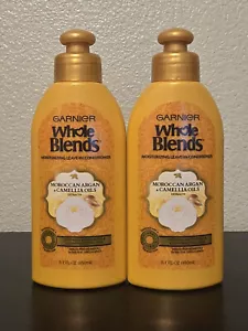 2 mezclas enteras Garnier ACEITES MARROQUÍ DE ARGÁN Y CAMELIA acondicionador sin dejar 5,1 oz - Imagen 1 de 2