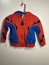 disney boys spider man long sleeve zip up hoodie size 5 6