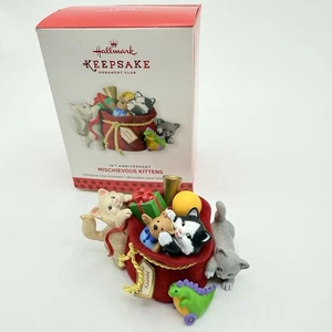 Rare 2013 Hallmark Ornament Mischievous Kittens 15th Anniversary KOC Club Member - Bild 1 von 15