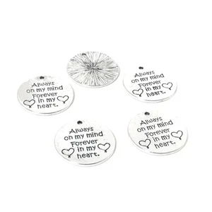 Metal Alloy Memorial Charms Antique Silver 25mm Pack Of 5 - Picture 1 of 1