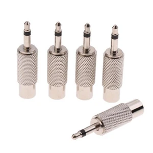 5pc 3.5mm mono stecker auf rca weiblich audio adapter konverter vernickelt - Afbeelding 1 van 5