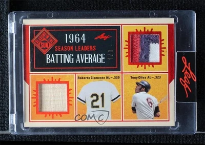 Leaf Seasons in the Sun 2025 Holo rojo/3 Roberto Clemente Tony Oliva #SL-30 HOF Foto 1 de 2