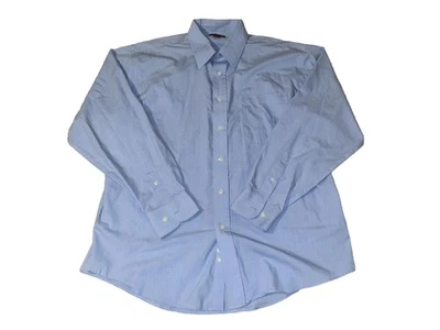 Mens Collared Shirt Non Iron Check Pattern Blue Sz Large Red House Oil Business - Image 1 of 4