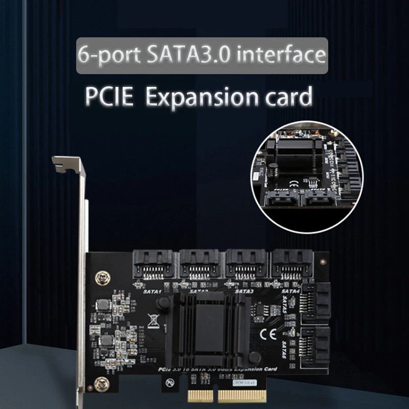 PCIE Sata Card Controller PCIe to SATA3.0 Expansion card Extender PCIe Converter - Image 1 of 4