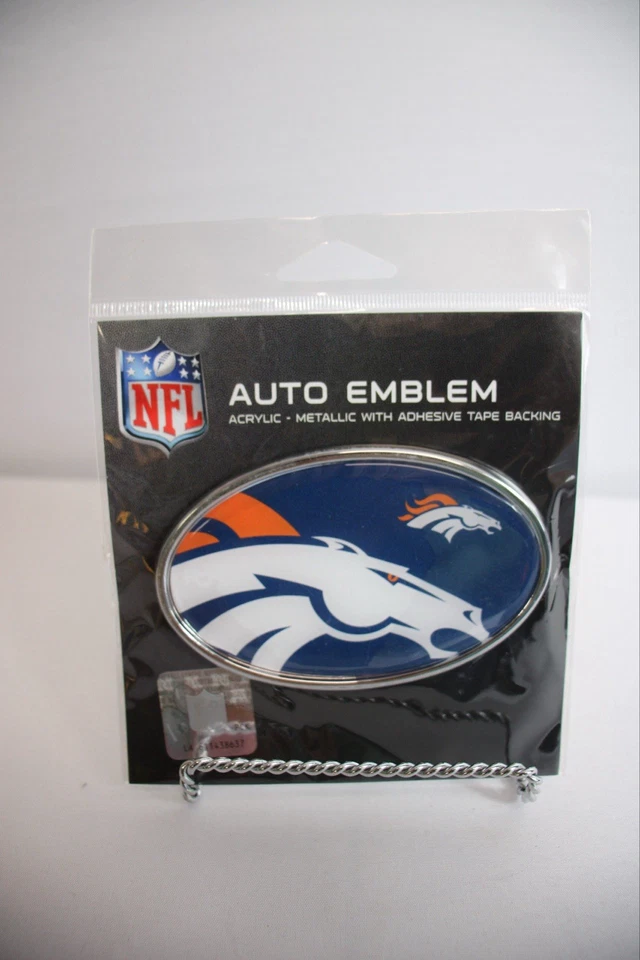 丹佛野马队 NFL 椭圆形蓝色橙色汽车徽章全新汽车卡车贴花丙烯酸 — 第 1/1 张图片