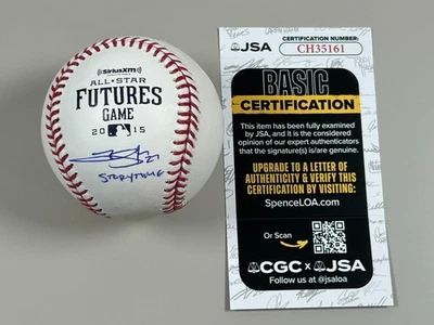 Trevor Story Signed 2015 Futures Game Baseball JSA COA Storytime Rockies Red Sox - Image 1 of 4