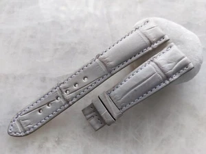 20mm/16mm Offwhite Alligator Crocodile Print Leather Watch Strap Band - Picture 1 of 1