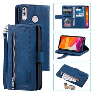 For Asus Zenfone 5z ZS620KL Wallet Case,Leather Zipper Magnetic Flip Card Case - Picture 1 of 26