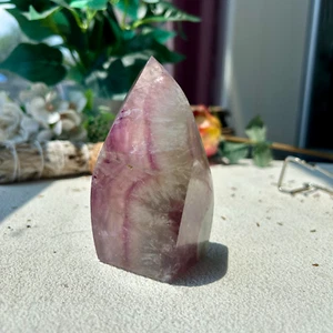 595g Natural Rainbow fluorite flame shape crystal Mineral specimen healing 5th - Bild 1 von 9