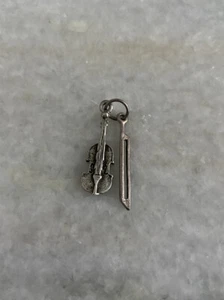 Vintage Sterling Silver Violin Bow Charm Pendant 925 - Picture 1 of 5