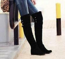 B Width Over-the-Knee Wedge Boots for Women