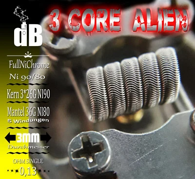 2x Alien Coil Ni90 Handmade für single RDA | RTA | RDTA