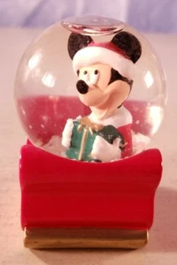 2003 Disney / J.C.Penney Miniature Mickey Mouse Santa Snow Globe by Tic Toc 2" - Picture 1 of 9