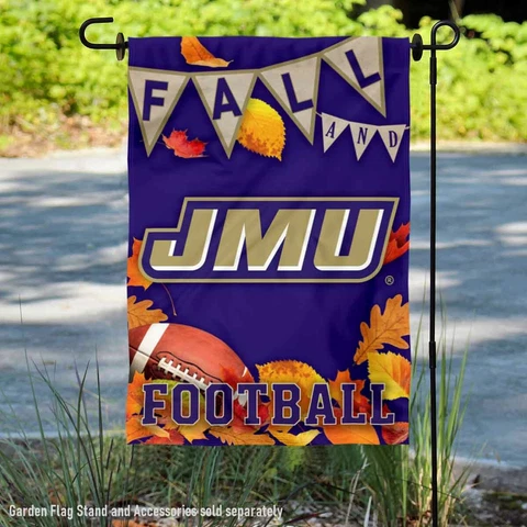 James Madison Dukes Fall Leaves Football Season Garden Flag and Yard Banner Cover