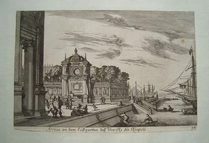 Neapel Napoli Hafen Mole Castell M. Küsell nach J. Baur Kupferstich 1682 - Picture 1 of 1