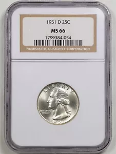 1951-D 25C Washington Quarter Dollar MS66 NGC 1799384-054 - Picture 1 of 2