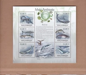 Mozambique mnh sheet whales baleines marine life 2010 - Picture 1 of 1