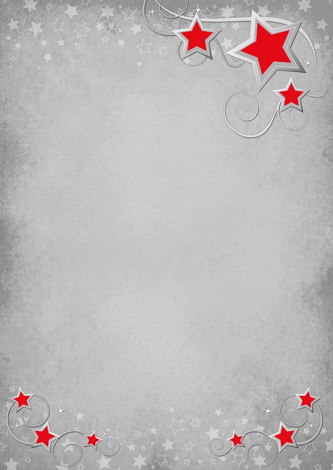 IDEENSTADL Briefpapier Briefumschläge rote Sterne Weihnachten A4 /DL mit/ohne Fenster Set