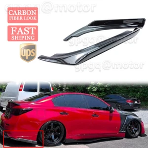 For Infiniti Q50 14-21 Carbon Fiber V2 Rear Bumper Side Corner Splitters Aprons - Picture 1 of 7