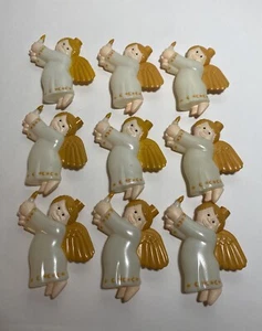 Christmas Angel Blow Mold String Light Cover Set 9 Vintage 90s Decor Retro F - Picture 1 of 3