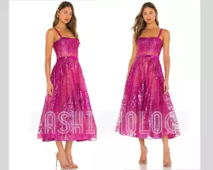 BRONX AND BANCO Mademoiselle Bridal Midi Dress Prom Party Fuchsia Formal sz 2 XS - Picture 1 of 15