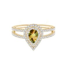 Oval 1 Ctw Andalusite Gemstone 10k Yellow Gold Solitaire Women Wedding Ring